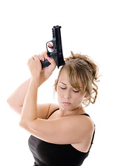 Image showing Woman with gun