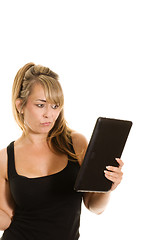 Image showing woman with tablet computer