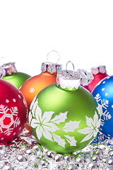 Image showing christmas balls with snowflake symbols