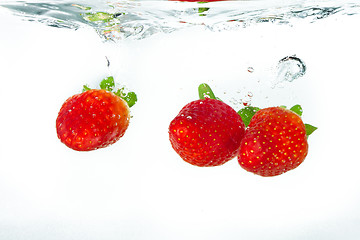 Image showing strawberry in the water