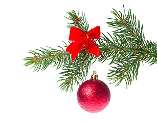 Image showing christmas ball on branch