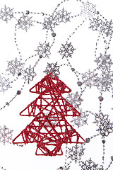 Image showing christmas tree with snowflakes