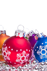 Image showing christmas balls with snowflake symbols