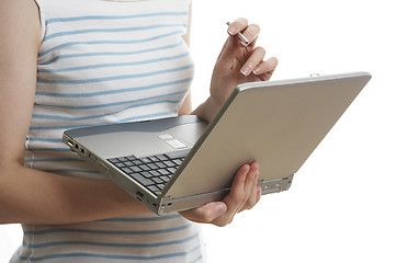 Image showing Girl with laptop