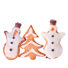 Image showing ginger snowmen with christmas decoration