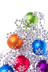 Image showing christmas balls with snowflake symbols