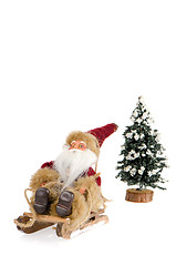 Image showing Miniature of Santa Claus on sleigh