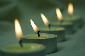 Image showing green candles