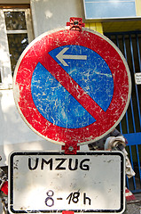 Image showing german sign umzug