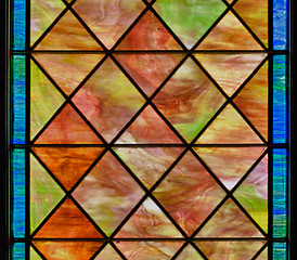 Image showing Colored stained glass panel