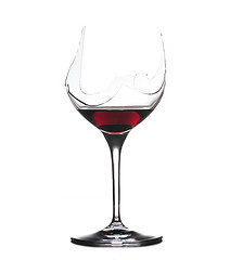 Image showing Demon drink red wine in glass