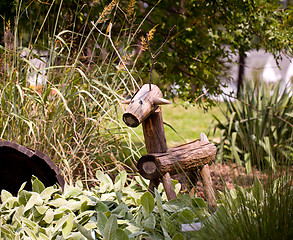 Image showing Rustic horse or stag in garden