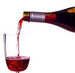 Image showing Red wine being poured into glass