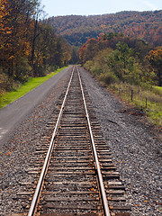 Image showing Railway tracks recede into distance