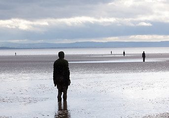 Image showing Another Place sculptures