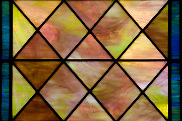 Image showing Colored stained glass panel