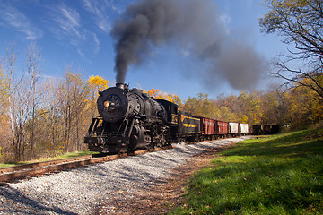 Image showing WM Steam train powers along railway