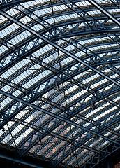 Image showing Clock tower St Pancras through roof