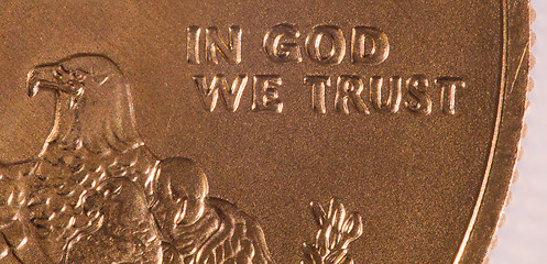 Image showing Macro of In God we Trust