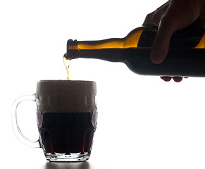 Image showing Beer poured into pint glass