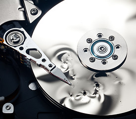 Image showing Interior of damaged hard drive