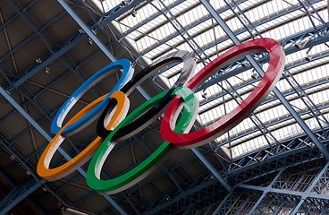 Image showing Olympic Rings St Pancras
