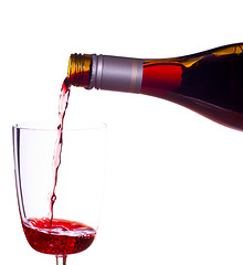 Image showing Red wine being poured into glass