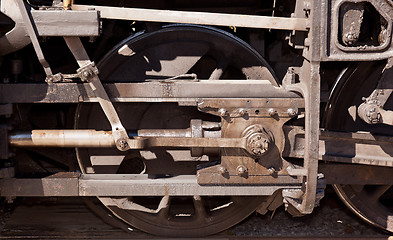 Image showing Close up of train wheel