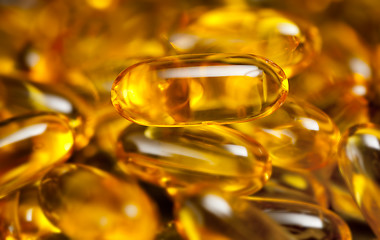 Image showing Close up of fish oil capsules