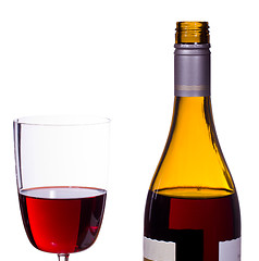 Image showing Red wine poured into glass