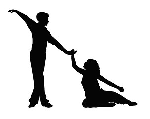 Image showing Dancing Couple Boy Helping Girl to Feet