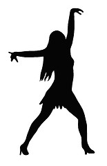 Image showing Dancing Girl Spread Arms Pose