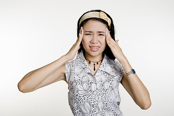 Image showing Asian Woman with headache