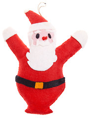 Image showing Homemade Christmas Ornament Felt Santa Isolated