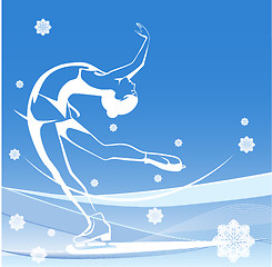 Image showing Winter sport. Ladies figure skating.  Ice show.