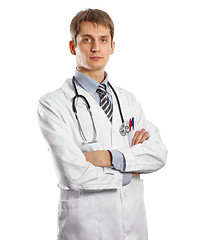 Image showing young doctor man with stethoscope