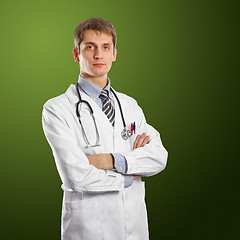 Image showing young doctor man with stethoscope