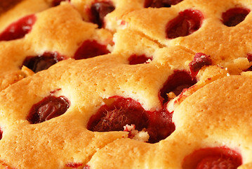 Image showing Cake with cherries and raspberries