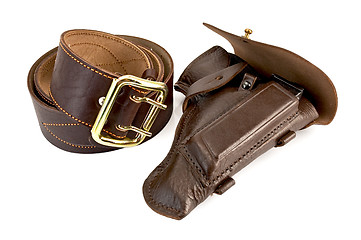 Image showing Brown belt and holster