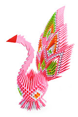 Image showing Origami_pink bird