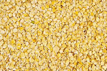 Image showing The texture of the yellow pea flakes
