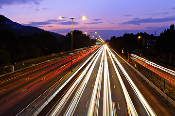 Image showing traffic on highway at night