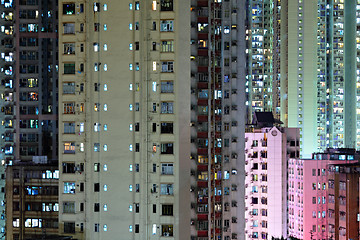 Image showing apartment building at night