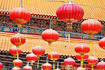 Image showing Oriental Lanterns for Asian temple