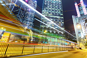 Image showing light trails in modern city