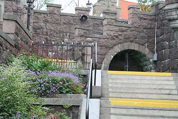 Image showing Stairs to church