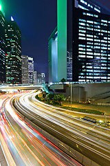 Image showing traffic in city at night