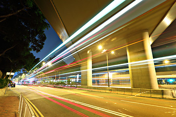 Image showing traffic in city at night