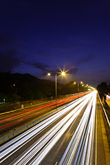 Image showing traffic on highway at night