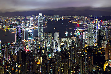 Image showing night view of Hong Kong